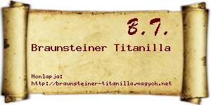 Braunsteiner Titanilla névjegykártya